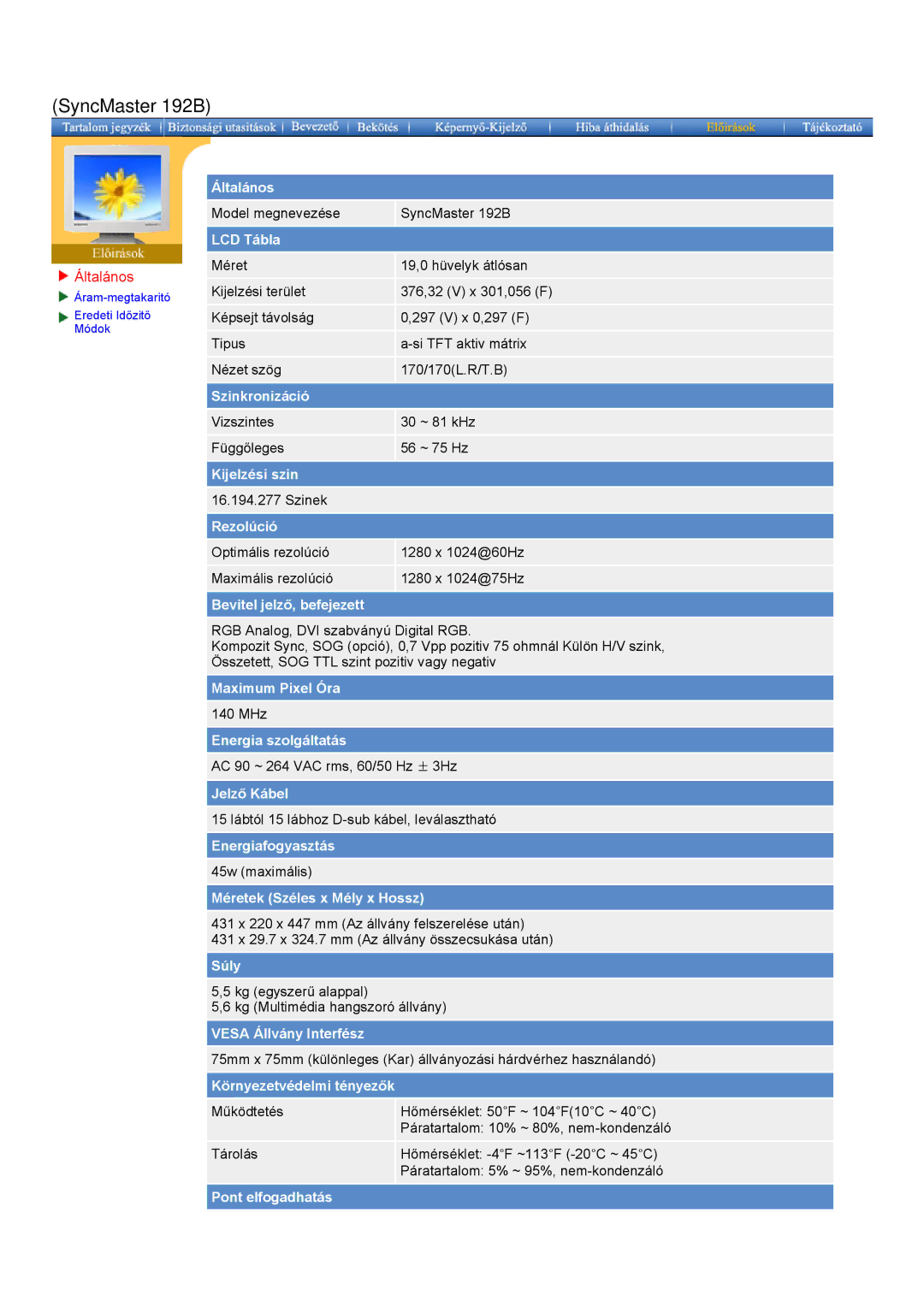 Samsung MO19ESDS/EDC, MO19PSZS/EDC, MO19PSDS/EDC manual SyncMaster 192B 