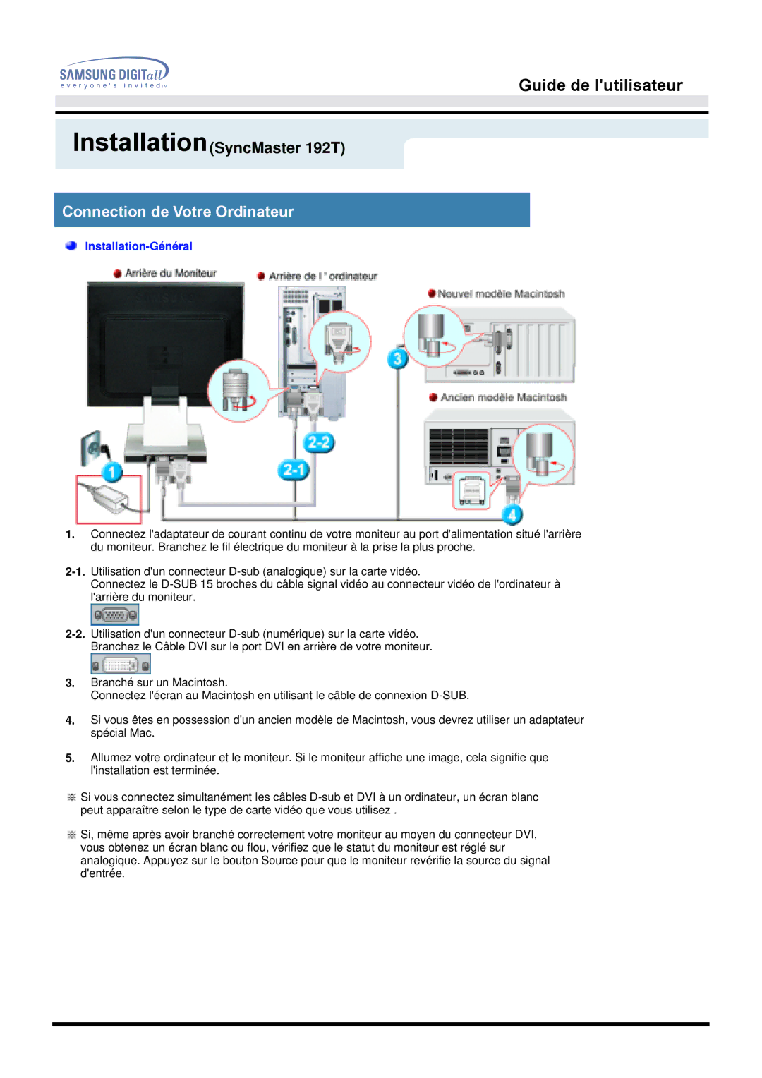 Samsung MO19ESZS/EDC, MO19PSZS/EDC, MO19PSDS/EDC, MO19PSZSV, MO19ESDS/EDC manual InstallationSyncMaster 192T 