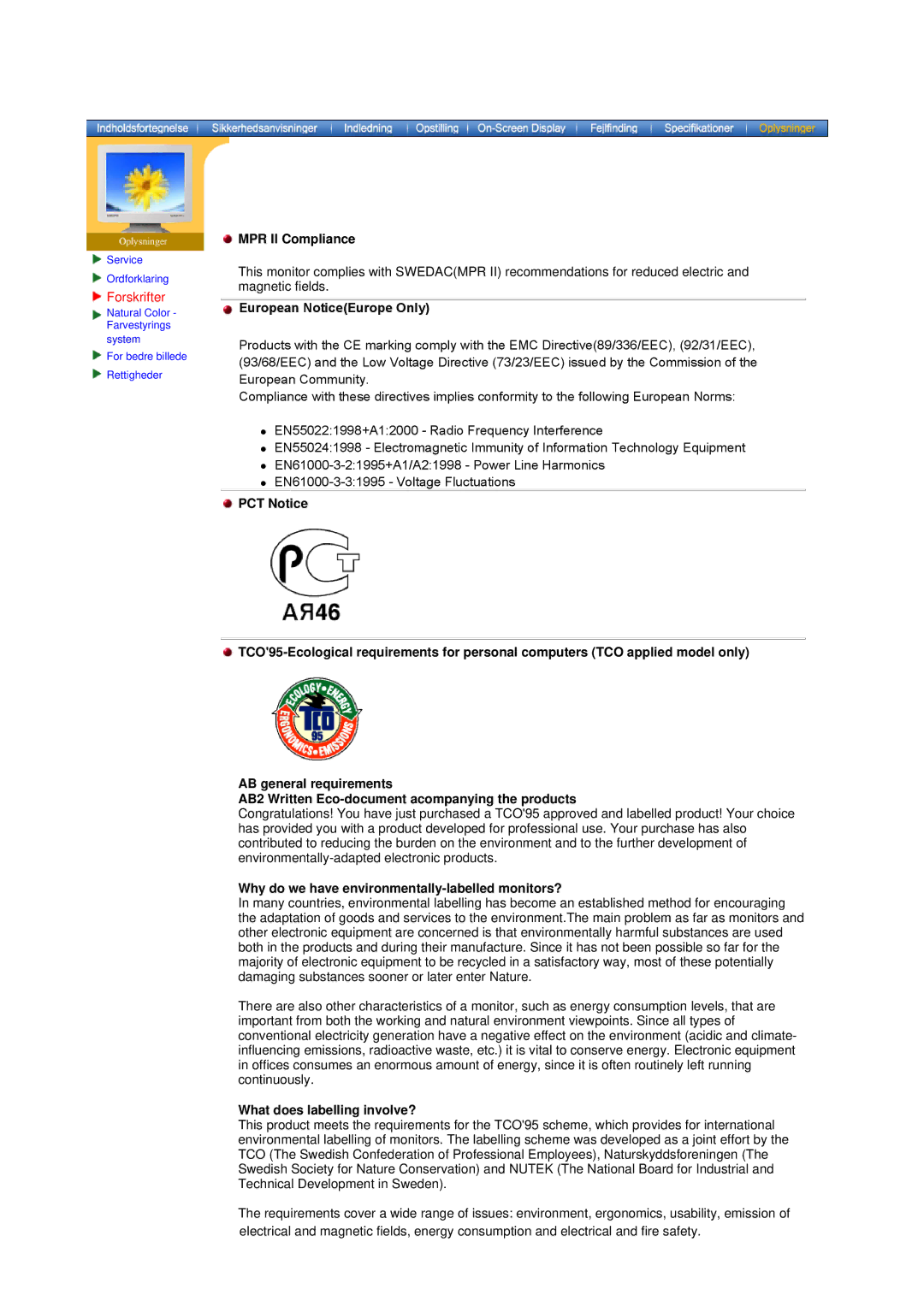 Samsung MO19PSZS/EDC MPR II Compliance, Why do we have environmentally-labelled monitors?, What does labelling involve? 