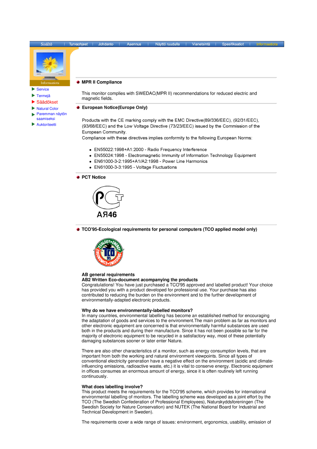 Samsung MO19PSZS/EDC MPR II Compliance, Why do we have environmentally-labelled monitors?, What does labelling involve? 