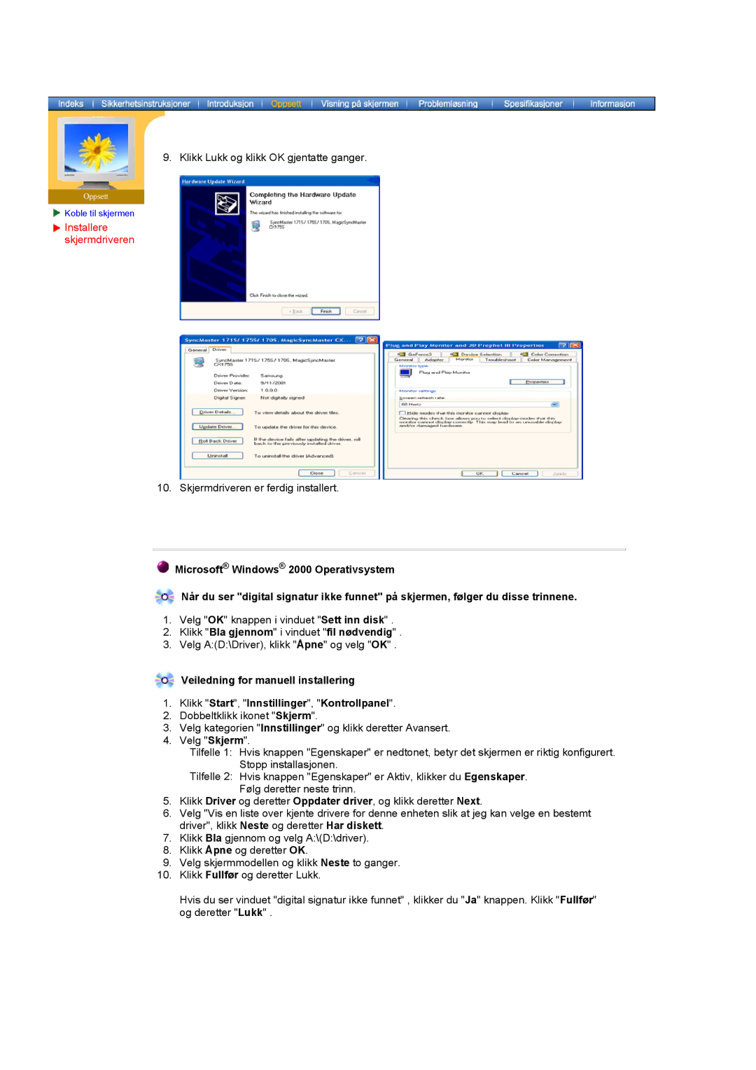 Samsung MO19PSZS/EDC manual Klikk Bla gjennom i vinduet fil nødvendig 