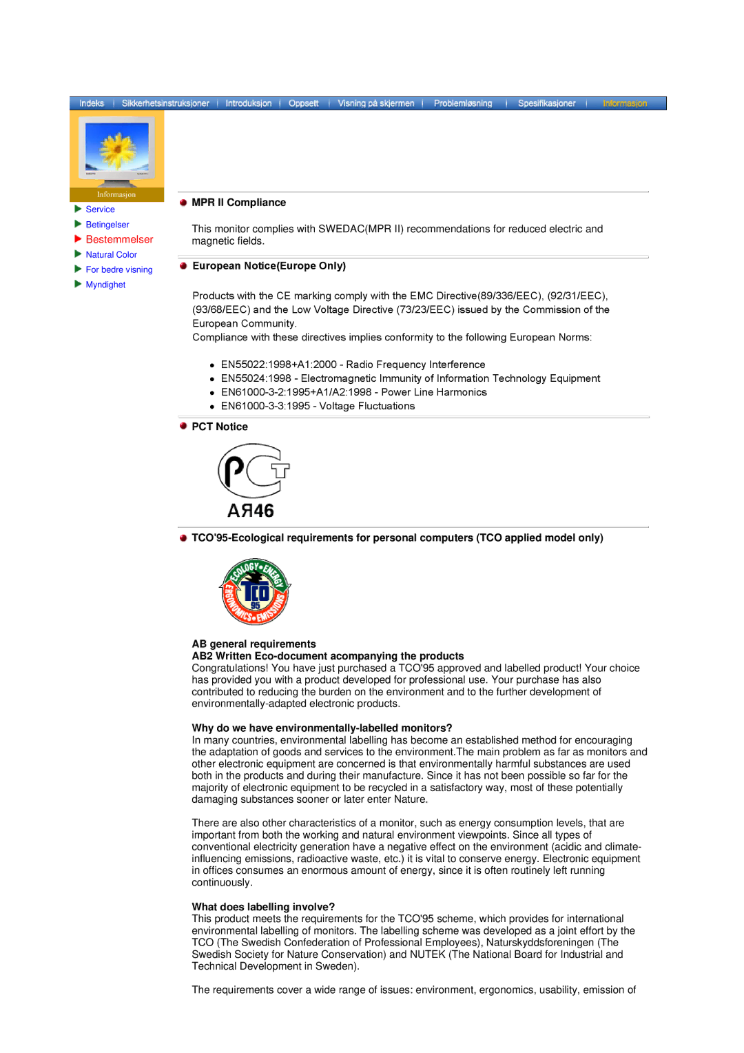 Samsung MO19PSZS/EDC MPR II Compliance, Why do we have environmentally-labelled monitors?, What does labelling involve? 