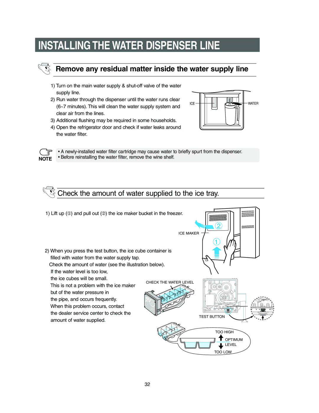 Samsung Model RS27KLMR owner manual Remove any residual matter inside the water supply line 