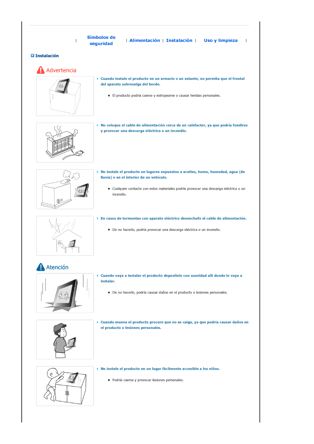 Samsung Model SPF-83H manual Instalación 