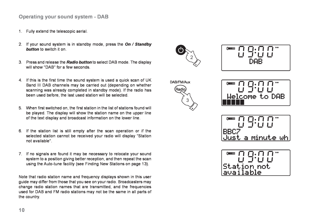 Samsung MP-43 manual Operating your sound system - DAB 