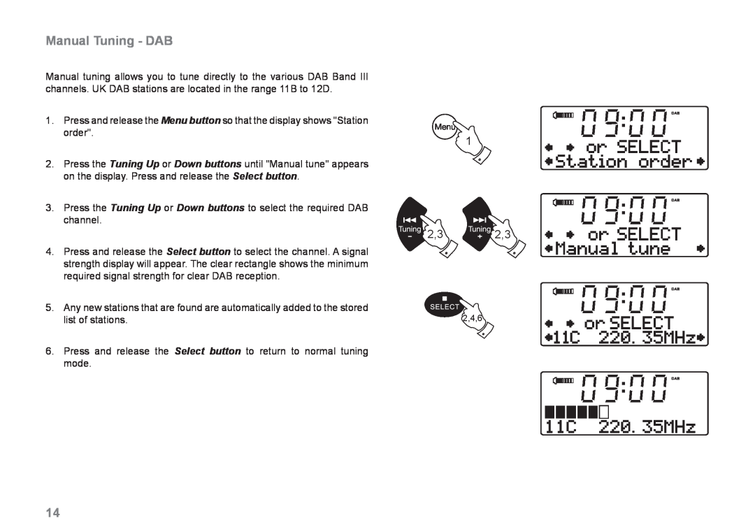 Samsung MP-43 manual Manual Tuning - DAB 