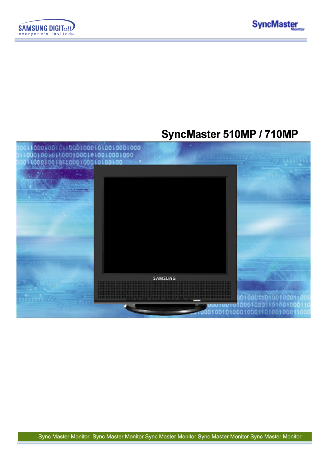 Samsung manual SyncMaster 510MP / 710MP 