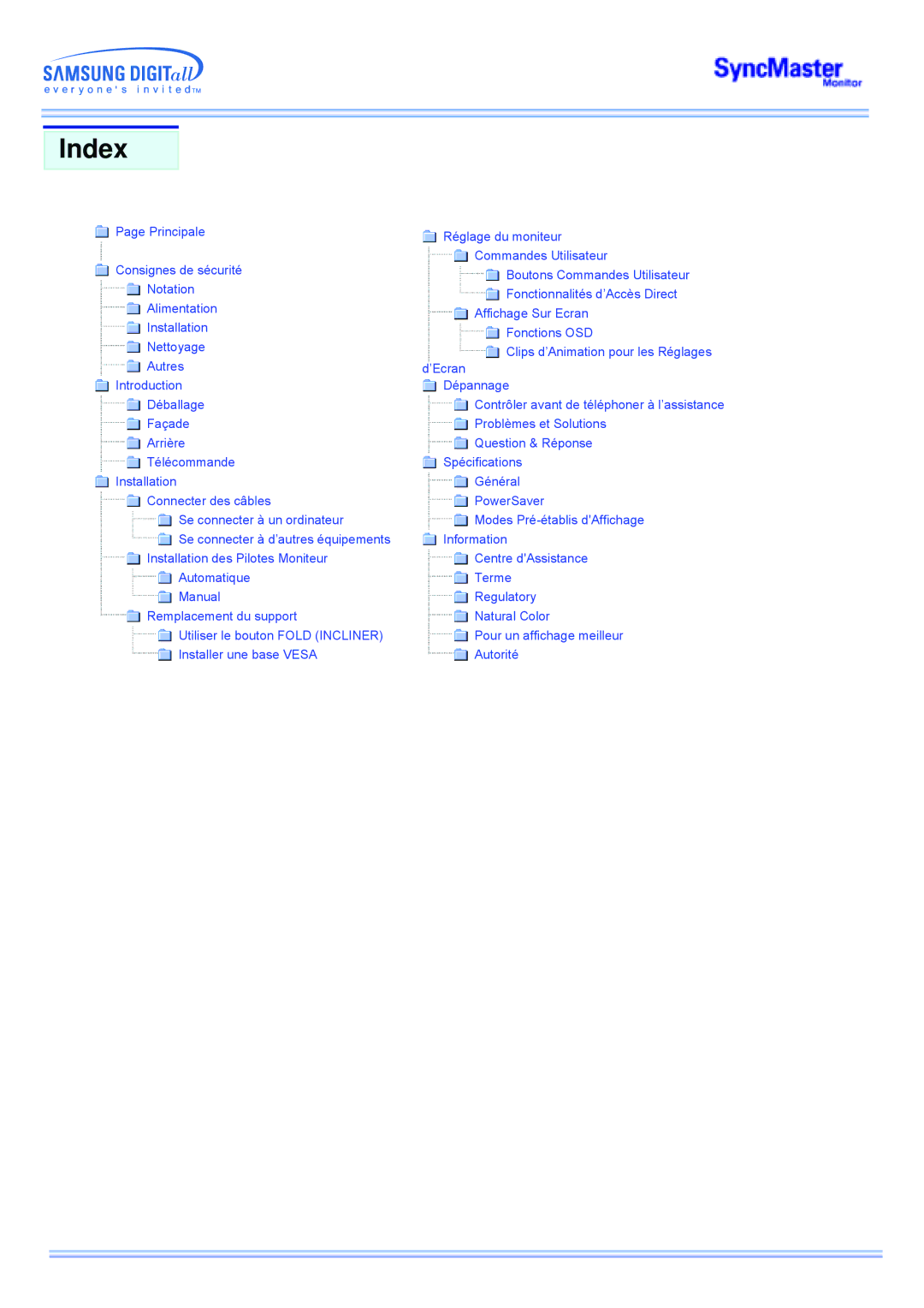 Samsung MP manual Index 