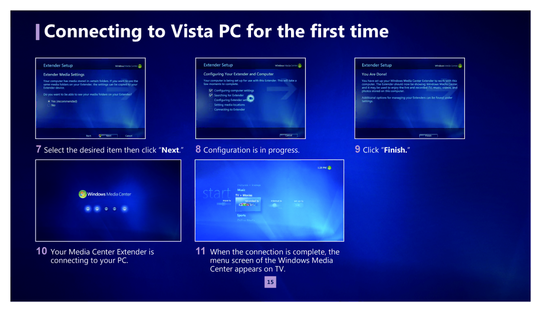 Samsung MR-00EA1 warranty Connecting to Vista PC for the first time 