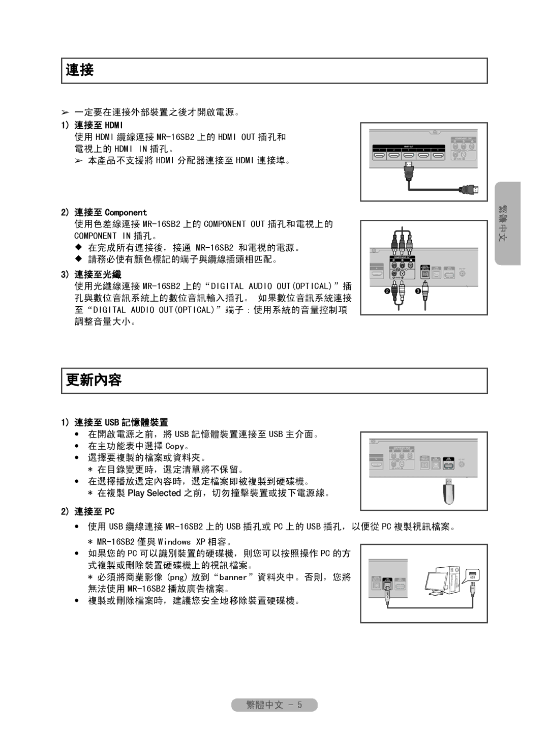 Samsung MR-16SB2 manual 更新內容 