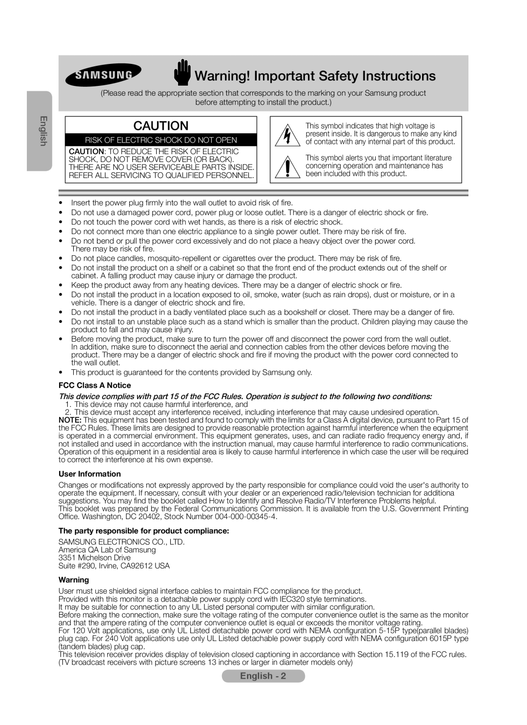 Samsung MR-16SB2 manual English 