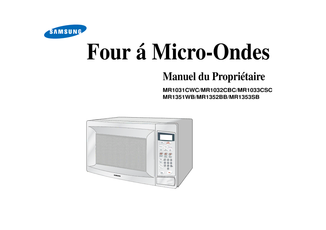 Samsung manual Four á Micro-Ondes, MR1351WB/MR1352BB/MR1353SB 