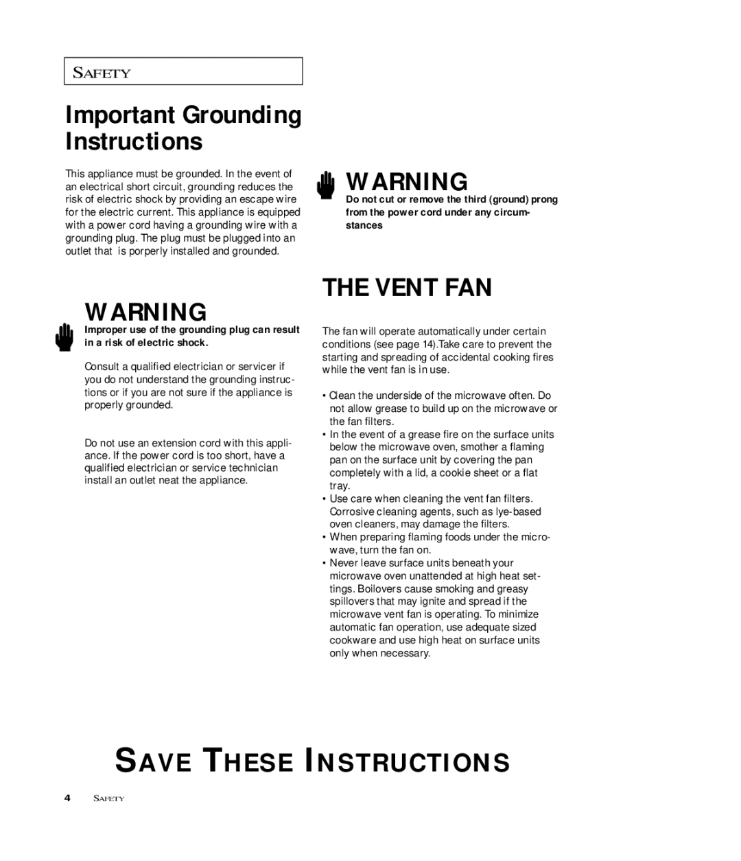 Samsung MR6699GB, MR6699SB, MR6698WB owner manual Vent FAN 