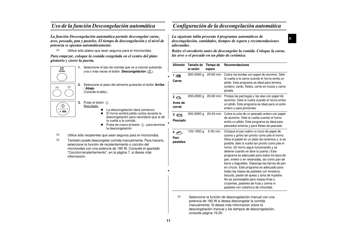 Samsung MR87-S/XEC, MR87/XEC manual Uso de la función Desc ongelación automática 