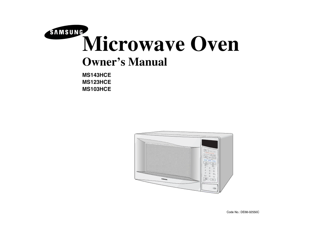 Samsung MS143HCE/XSG manual Microwave Oven, Code No. DE68-02550C 