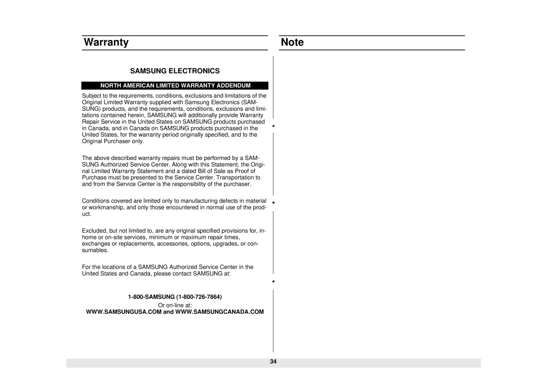 Samsung MS1470WA manual Samsung Electronics 