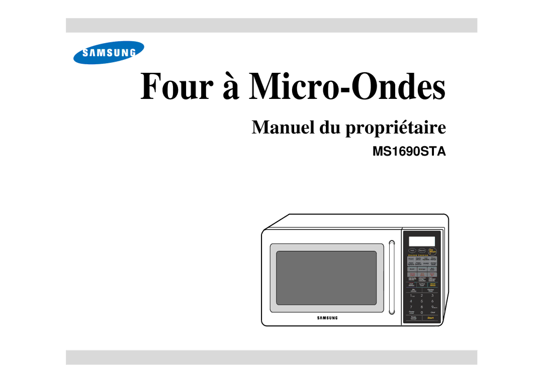 Samsung DE68-02065A, MS1690STA manual Four à Micro-Ondes 