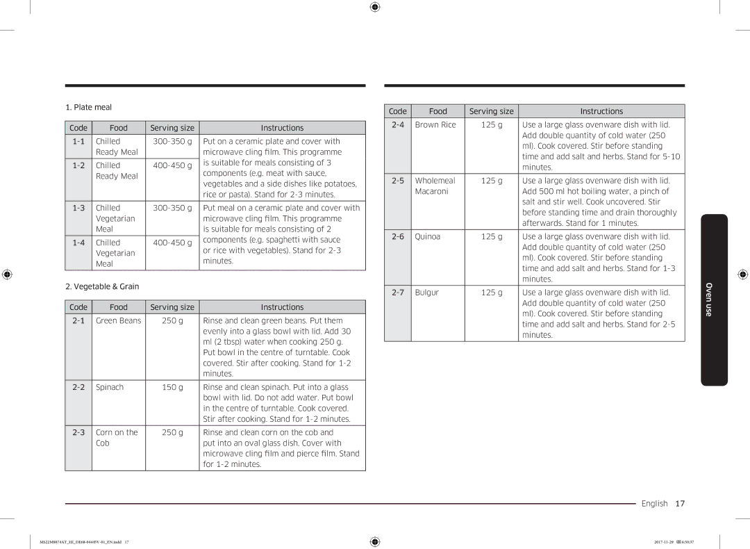 Samsung MS22M8074AT/EE manual Oven use 