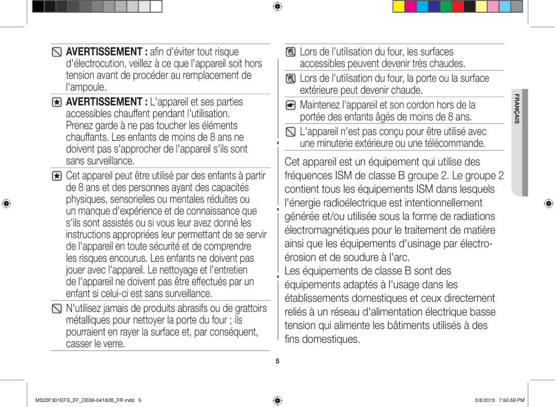 Samsung MS23F300EAK/EF manual MS23F301EFSEFDE68-04182BFR.indd 2013 75059 PM 