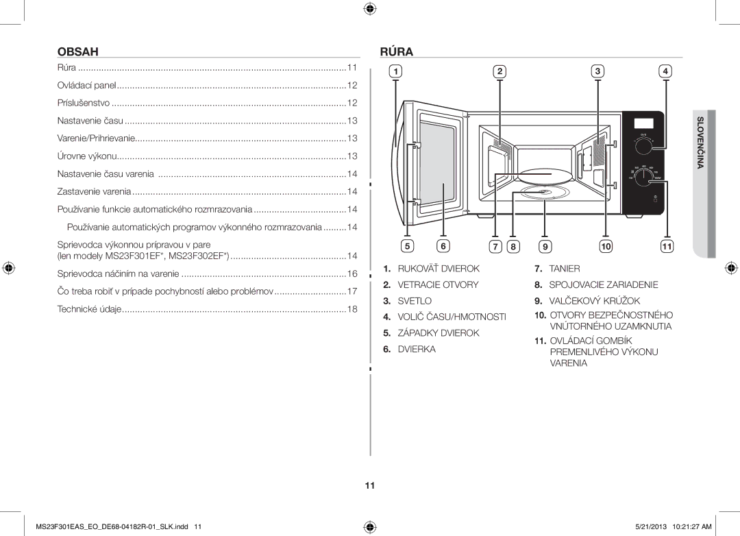 Samsung MS23F301EAS/EO, MS23F301EAS/EG, MS23F301ELW/EG, MS23F301ELW/EO Obsah, Rúra, Sprievodca výkonnou prípravou v pare 