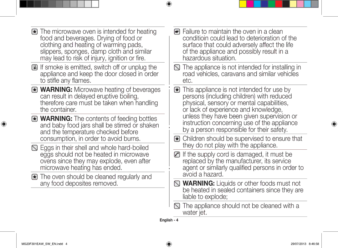 Samsung MS23F301EAW/EO, MS23F301EAS/EO, MS23F301EAW/SW manual English 