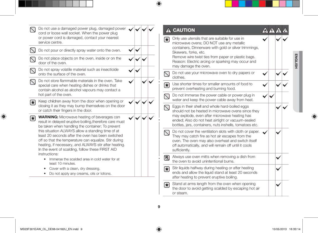 Samsung MS23F301EAK/OL, MS23F301EAW/OL manual MS23F301EAWOLDE68-04182UEN.indd 