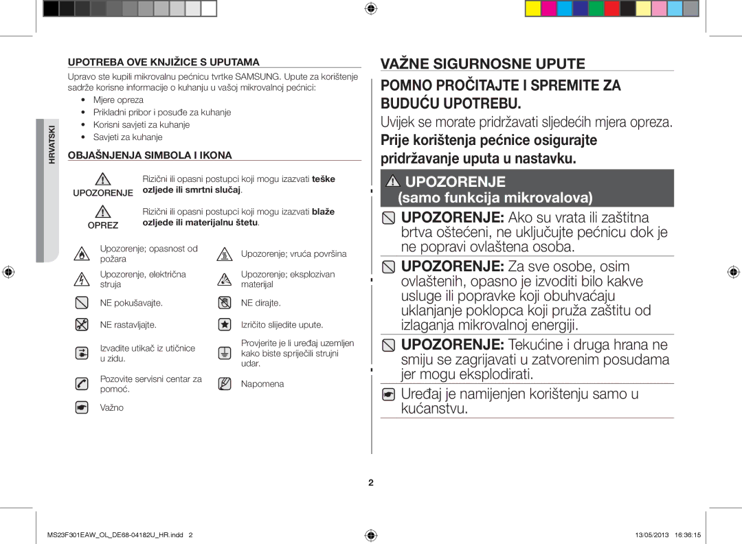 Samsung MS23F301EAW/OL, MS23F301EAK/OL Uvijek se morate pridržavati sljedećih mjera opreza, Ne popravi ovlaštena osoba 