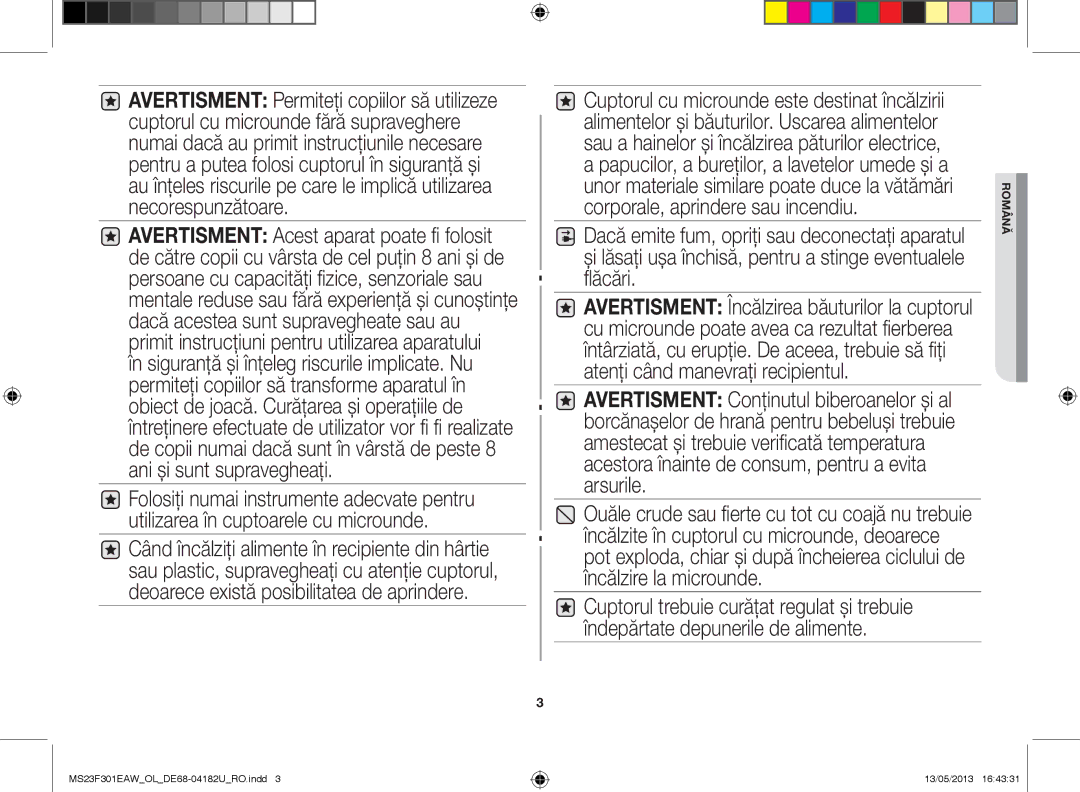 Samsung MS23F301EAK/OL, MS23F301EAW/OL manual Română 