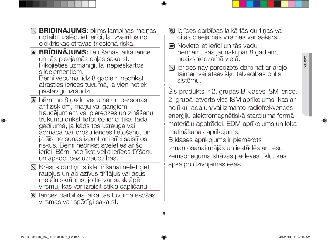 Samsung MS23F301TAK/BA manual Latviski 