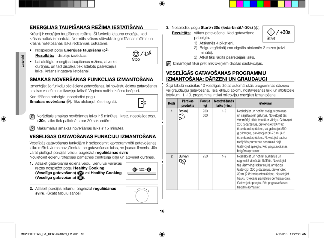 Samsung MS23F301TAK/BA manual Enerģijas taupīšanas režīma iestatīšana, Smakas novēršanas funkcijas izmantošana 