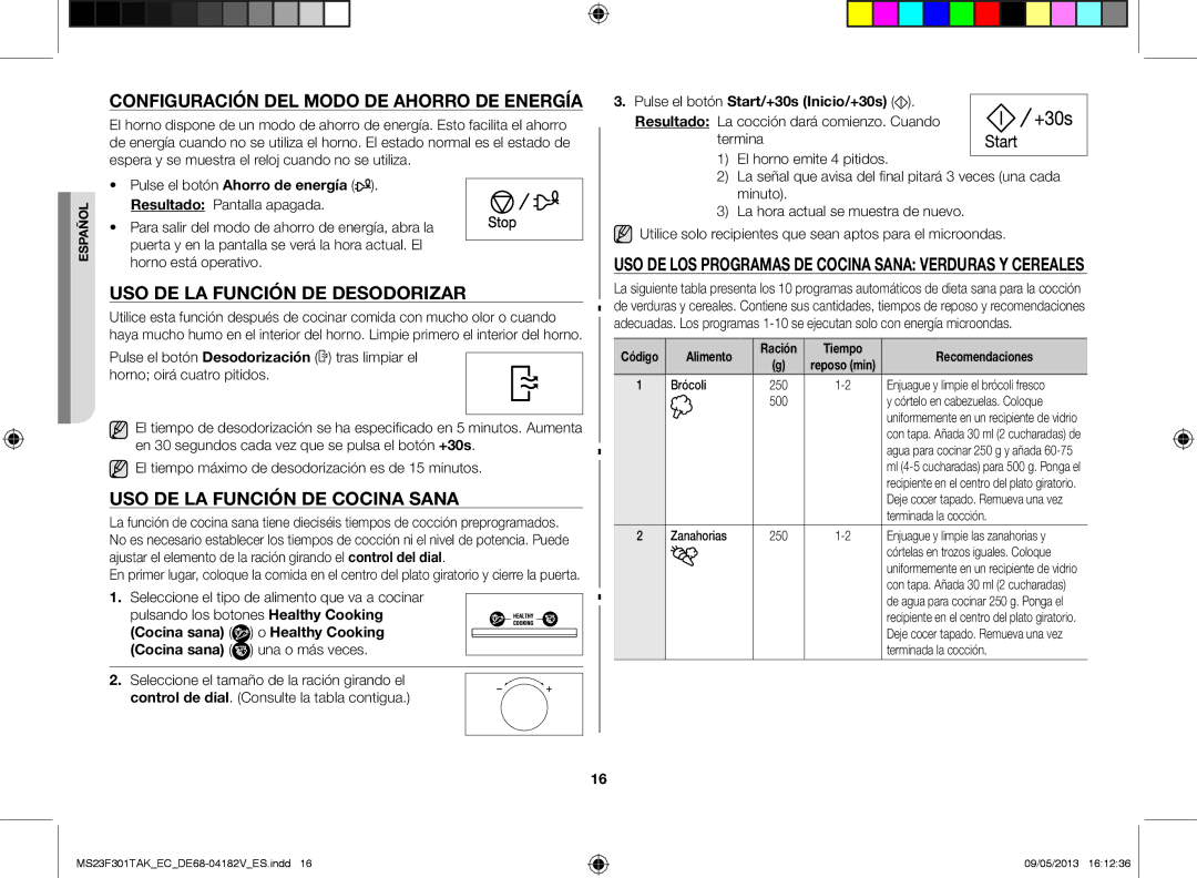 Samsung MS23F301TAK/EC manual Configuración del modo de ahorro de energía, Uso de la función de desodorizar 