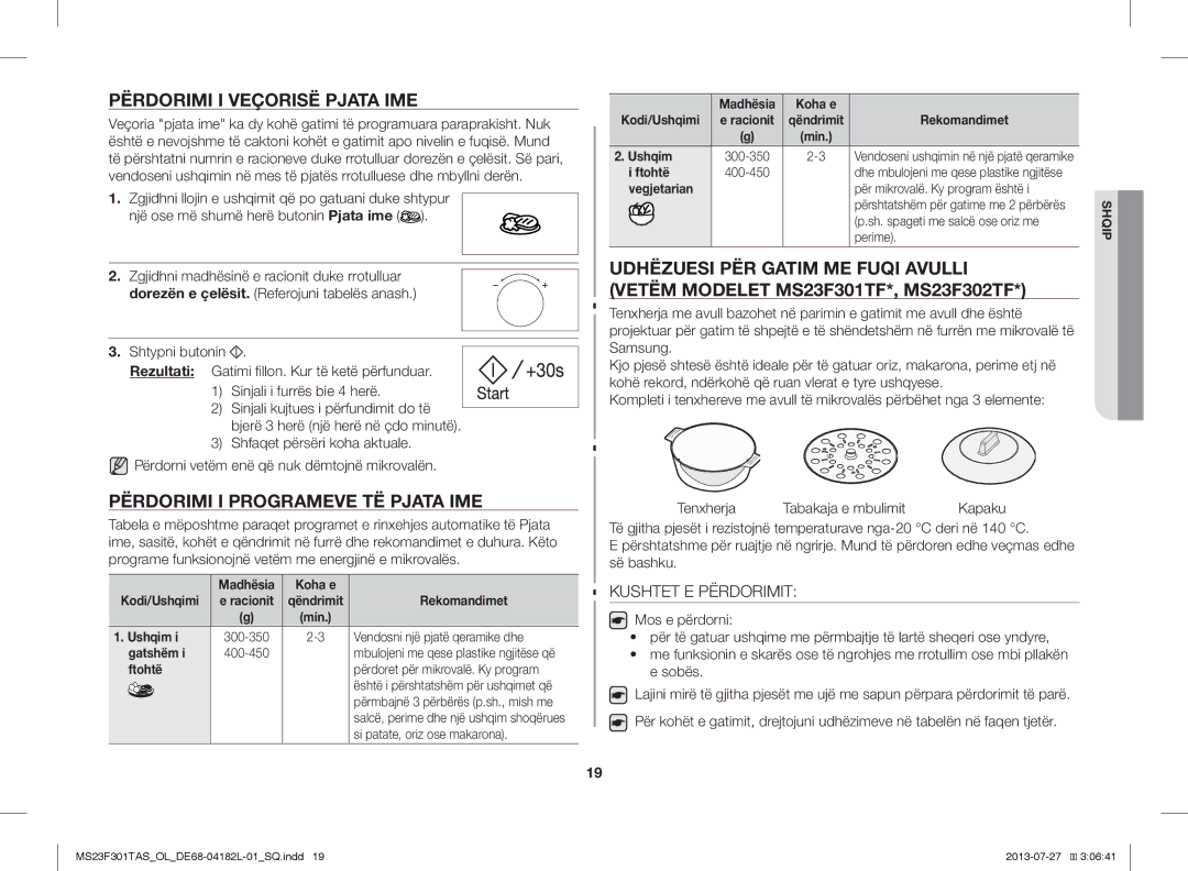 Samsung MS23F301TAK/LI manual Përdorimi I Veçorisë Pjata IME, Përdorimi I Programeve TË Pjata IME, Kushtet E Përdorimit 