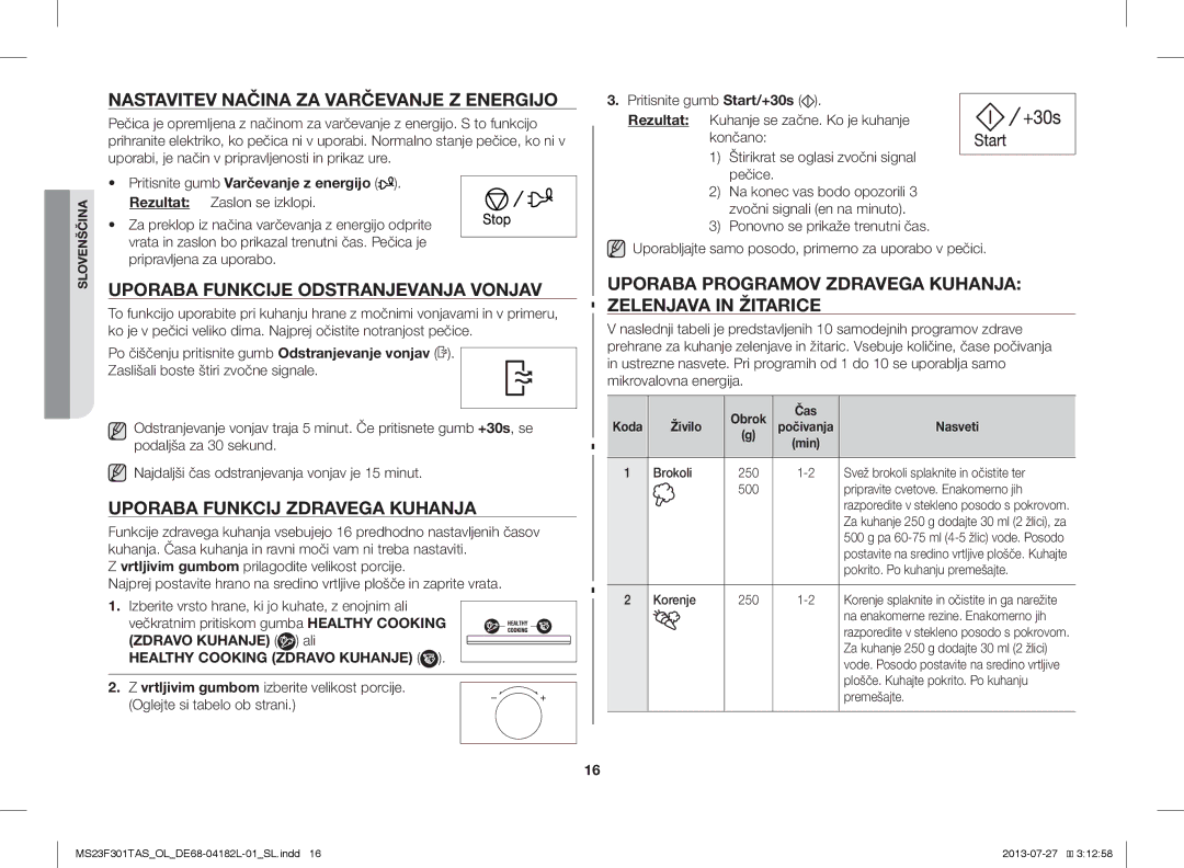 Samsung MS23F301TAS/EO, MS23F301TAK/ZA Nastavitev Načina ZA Varčevanje Z Energijo, Uporaba Funkcije Odstranjevanja Vonjav 