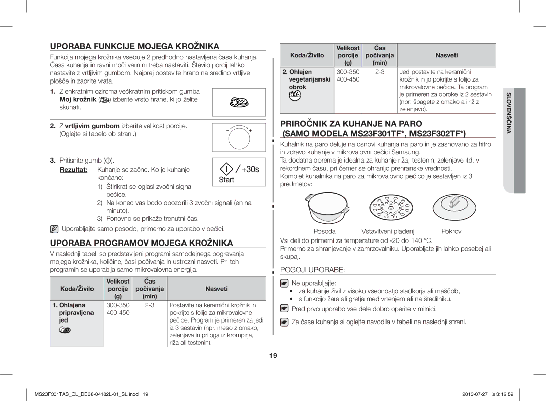 Samsung MS23F301TAK/OL, MS23F301TAS/EO Uporaba Funkcije Mojega Krožnika, Uporaba Programov Mojega Krožnika, Pogoji Uporabe 