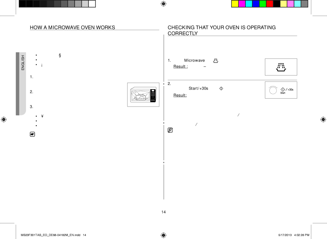 Samsung MS23F301TAS/OL, MS23F301TAS/EO manual HoW a mIcroWavE ovEN WorkS, CHEckING THaT yoUr ovEN is opEraTING corrEcTLy 