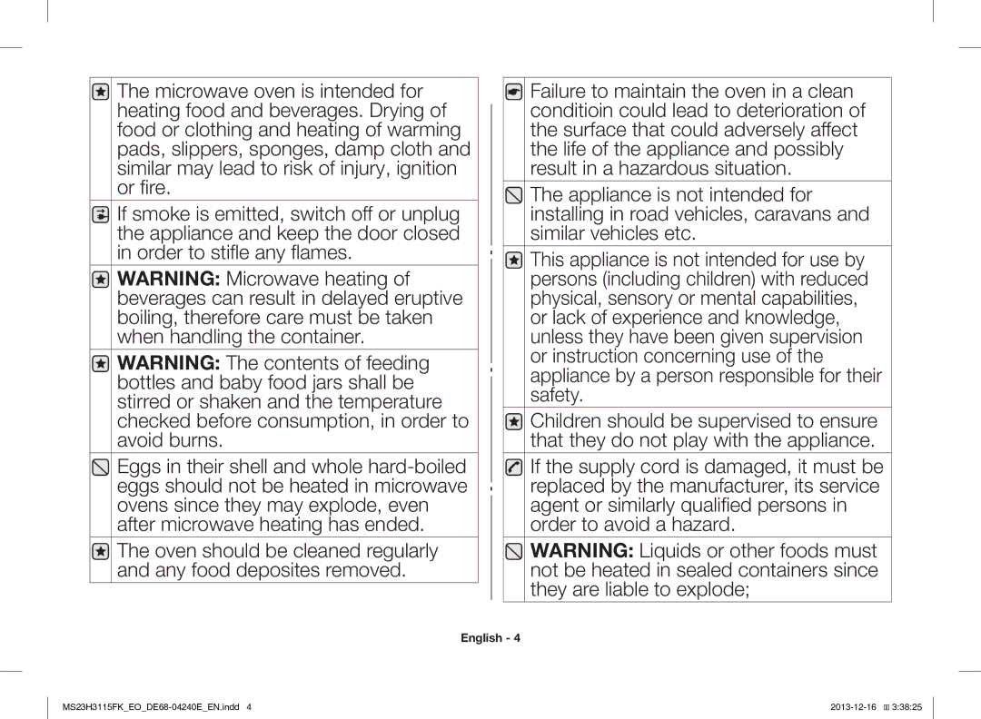 Samsung MS23H3115FK/EO manual English 