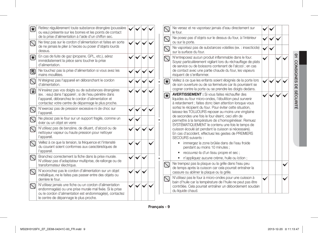 Samsung MS23H3125FK/EF manual Le four, Ou sur la porte, Sur la surface du four 