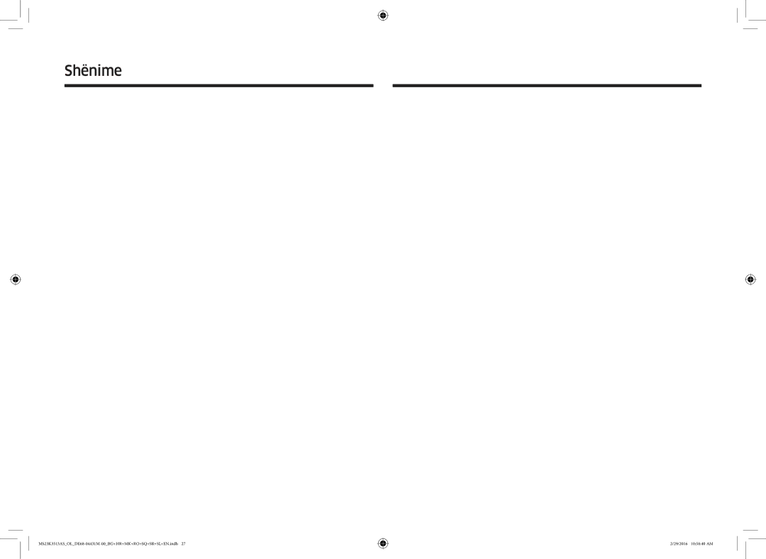 Samsung MS23K3513AK/EG, MS23K3513AK/OL manual Shënime 