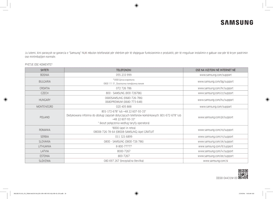 Samsung MS23K3513AK/OL, MS23K3513AK/EG manual 055 233 