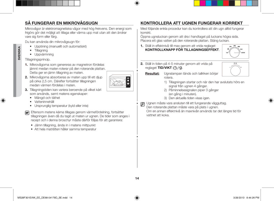 Samsung MS28F301EAS/EE manual Så fungerar en mikrovågsugn, Kontrollera att ugnen fungerar korrekt 