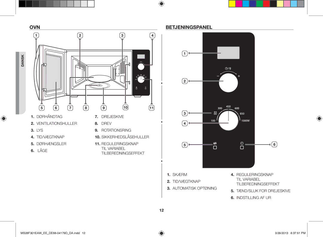 Samsung MS28F301EAS/EE manual Indstilling AF UR 