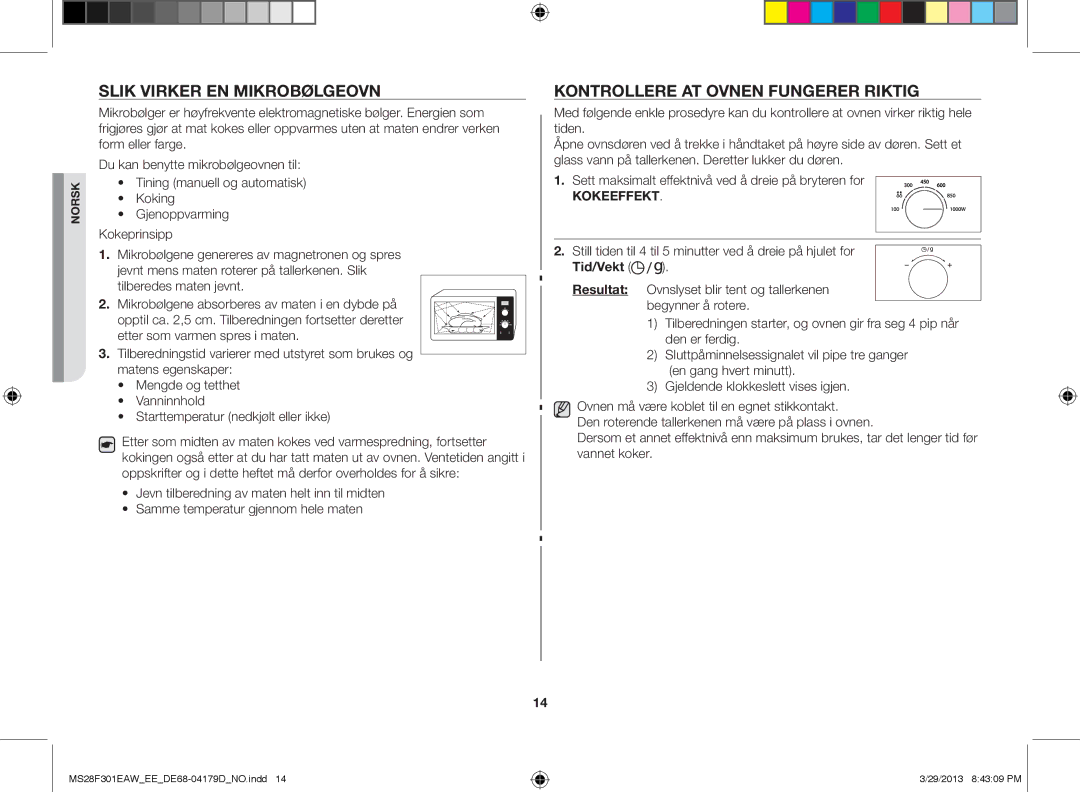 Samsung MS28F301EAW/EE manual Slik virker en mikrobølgeovn, Kontrollere at ovnen fungerer riktig 