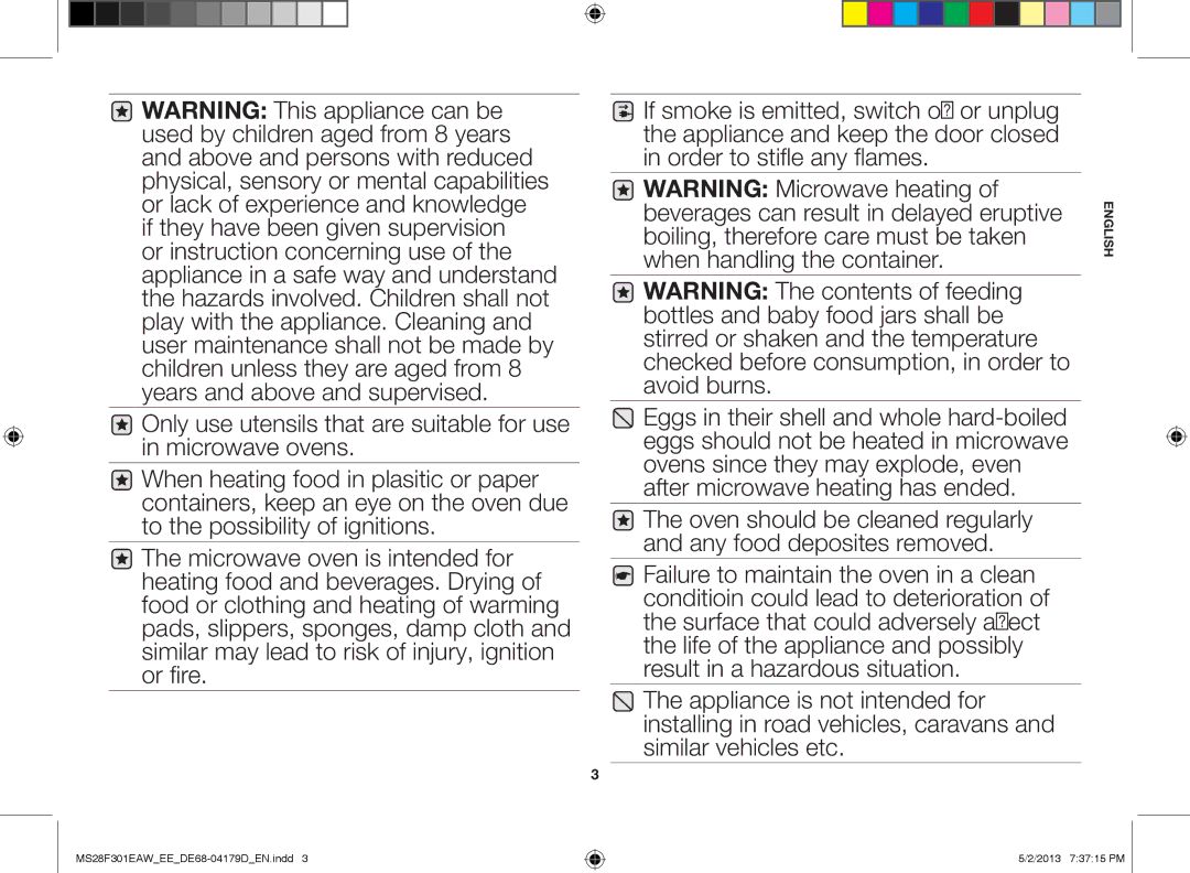 Samsung MS28F301EAW/EE manual English 