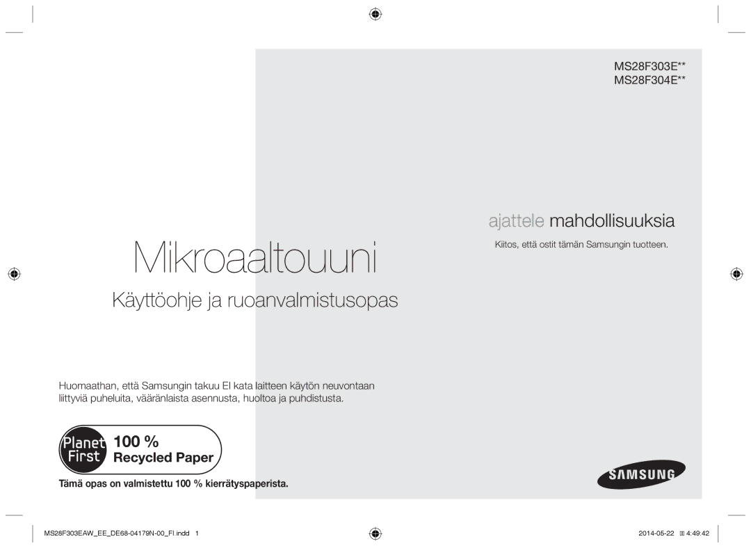 Samsung MS28F303EAS/EE manual Mikroaaltouuni 