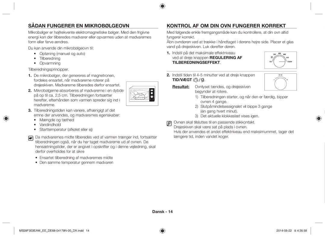 Samsung MS28F303EAS/EE manual Sådan fungerer en mikrobølgeovn, Kontrol af om din ovn fungerer korrekt 