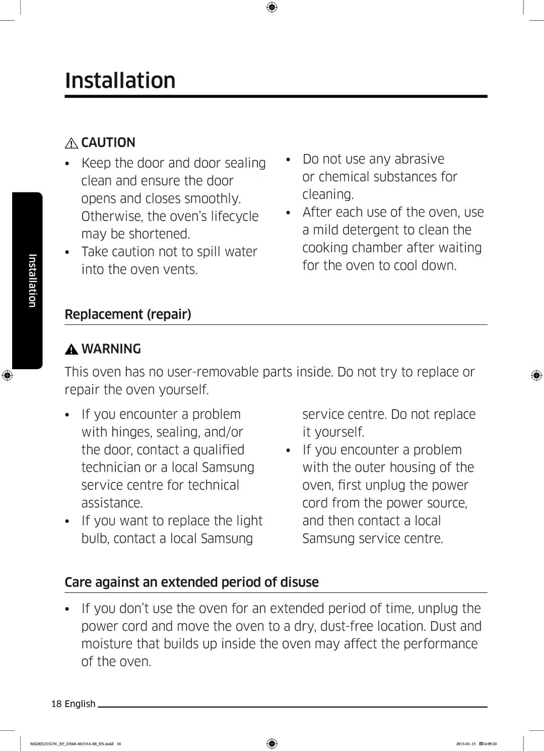 Samsung MS28J5255UB/EF, MS28J5255UB/EG, MS28J5255US/EF, MS28J5255UW/EF manual Maintenance 