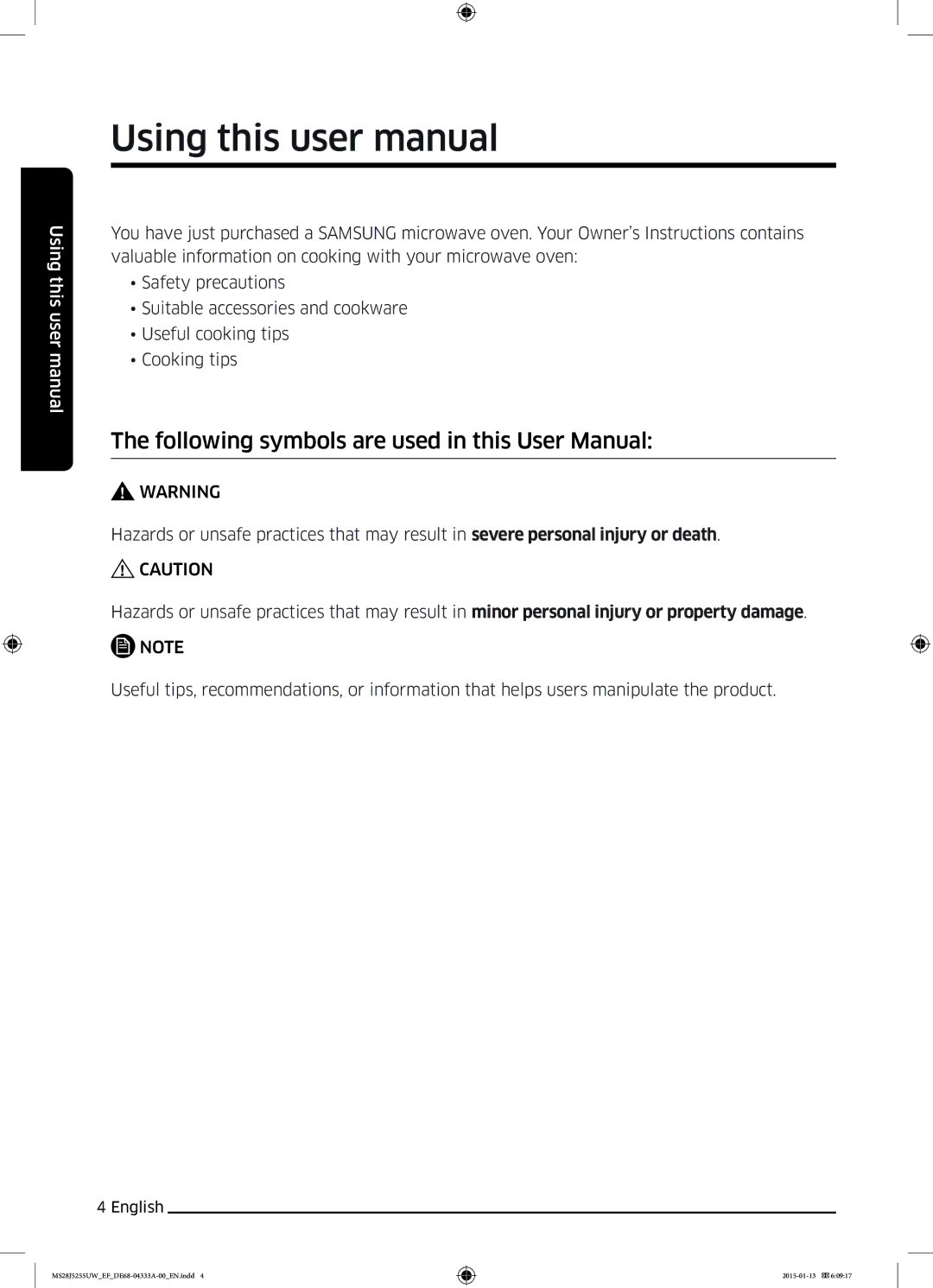 Samsung MS28J5255US/EF, MS28J5255UB/EG, MS28J5255UW/EF, MS28J5255UB/EF manual English 