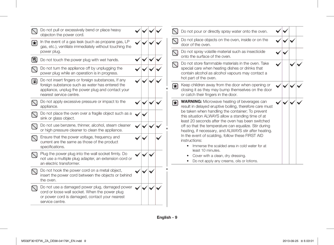 Samsung MS32F301EFW/ZA manual English 