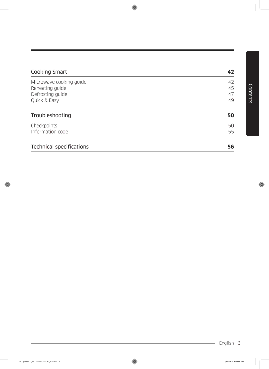 Samsung MS32J5133AT/ZA manual Cooking Smart 