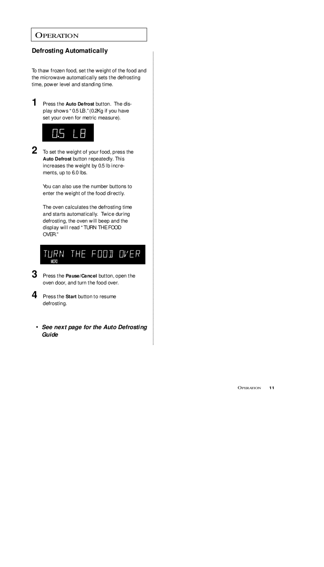 Samsung MS5796W, MS7797G, MS7796W, MS5797G, MS5796S manual Operation 